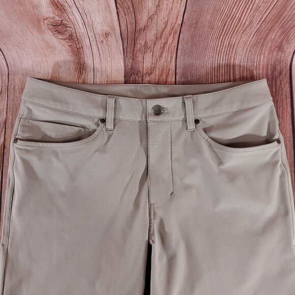 Lululemon Mens Size 30X31 ABC Pants Slim Warpstreme Tan M5704S - Picture 3 of 9